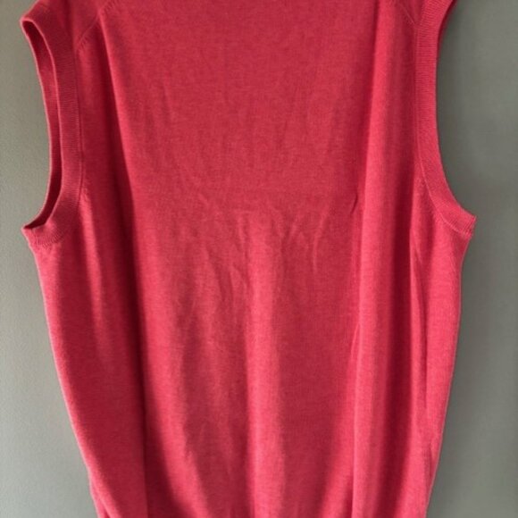 Brooks Brothers XL 100% Supima Cotton V-Neck Sweater Vest Red Wash Preppy Soft - Picture 3 of 5